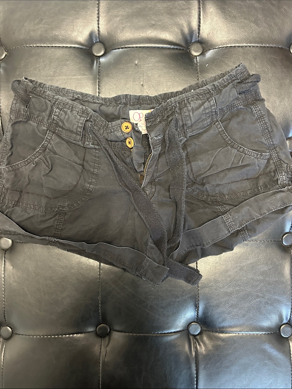 OP Black Women's Cargo Drawstring Shorts